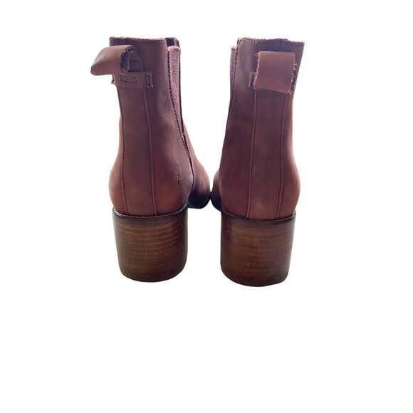 Toms Esme Leather Chelsea Boots Burnt Henna Size 7.5 - Picture 5 of 13